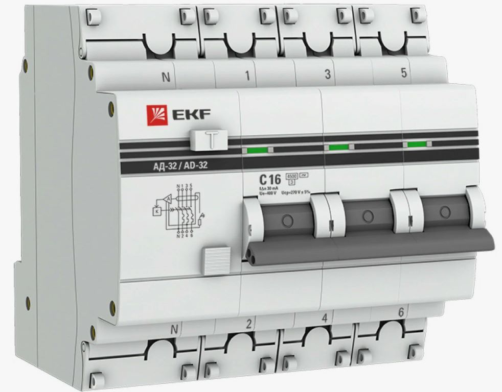 Дифференциальный автомат АД-32 4п 63А 30мА С PROxima