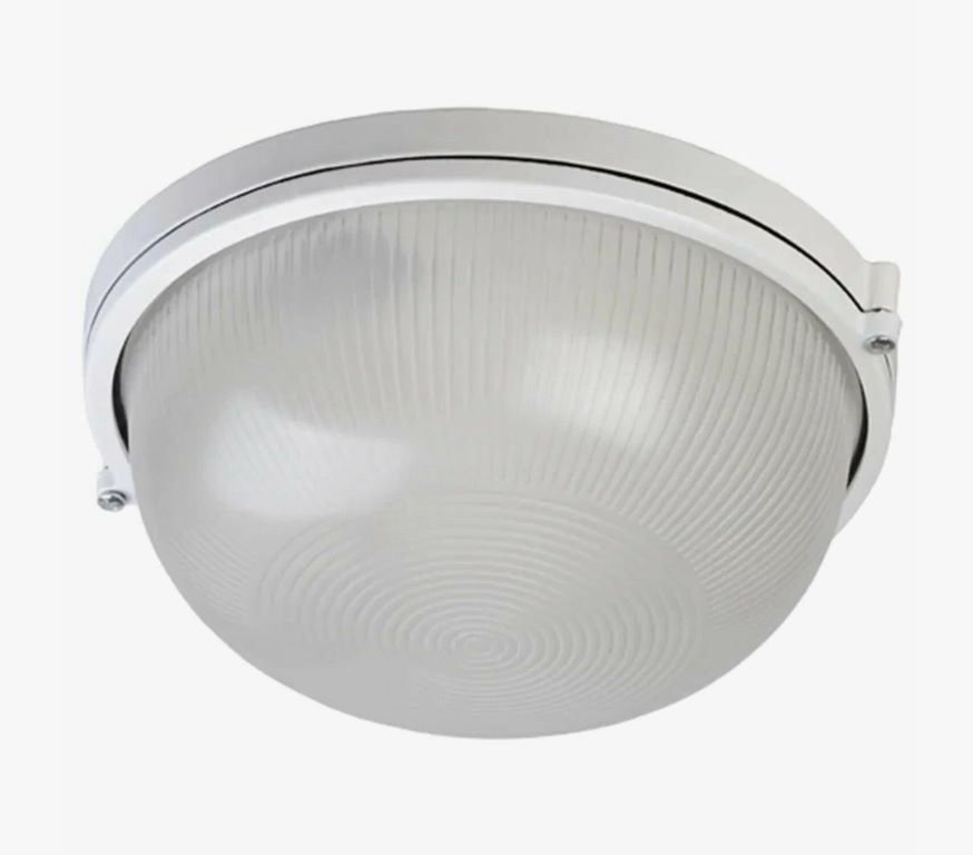Светильник НПП-60w термостойкий круглый с решеткой IP54 белый