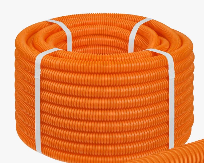 Труба гофрированная ПНД д32 безгалогенная оранжевая