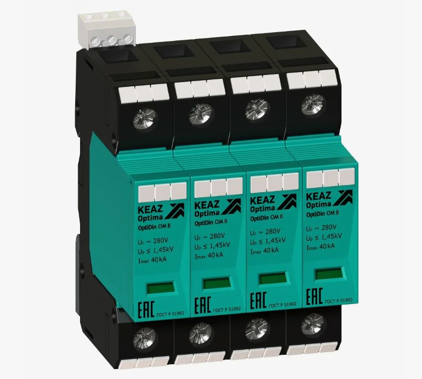 Ограничитель импульсных перенапряжений 3П 12,5кА (класс I + II + III) OptiDin OM-I-3-280/12,5