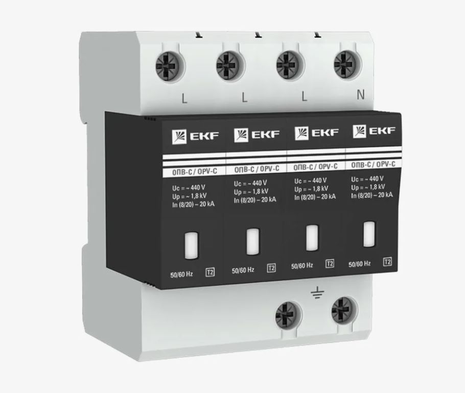 Ограничитель импульсных напряжений серии ОПВ-B/4P In 30кА 400В
